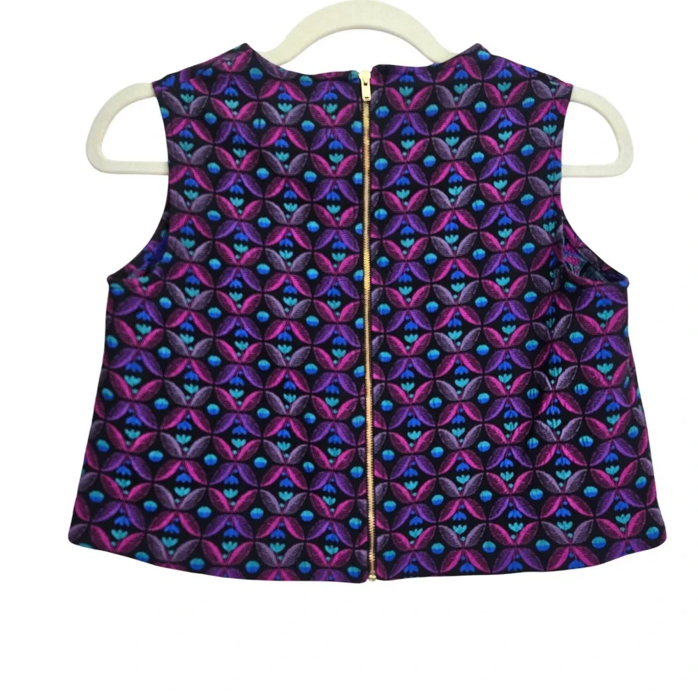 Jeune Otte Abba Top Girls Size 14 Floral Jacquard Sleeveless‎ Crop Party Casual